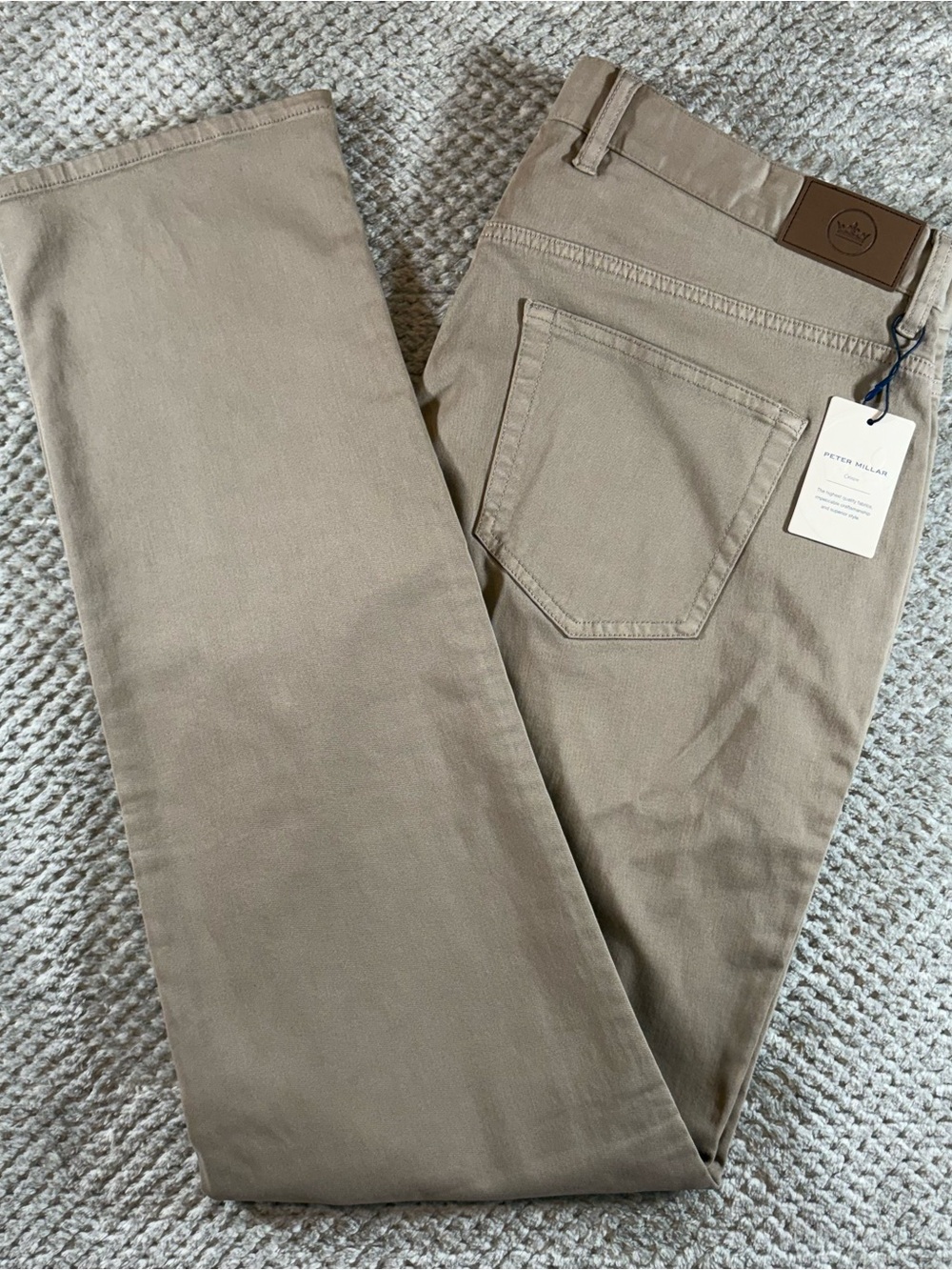 NWT Peter Millar Men's 36 Crown Casual khaki Chino Pants in Taupe -